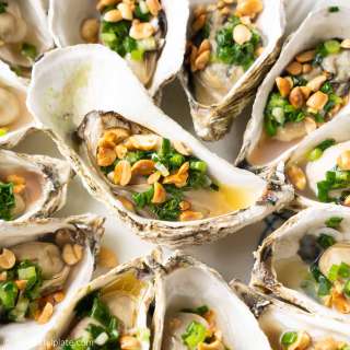 Vietnamese Grilled Oysters with Scallion Oil (Hàu Nướng Mỡ Hành)