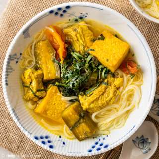Cà Tím Bung (Vietnamese Turmeric Braised Eggplants with Pork Ribs and Tofu)