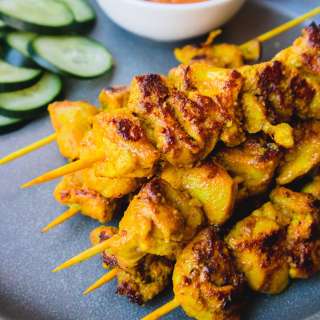 Grilled Thai Chicken Satay Skewers
