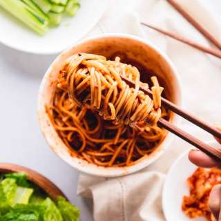 Kimchi Bibim Guksu (Spicy Korean Cold Noodles)