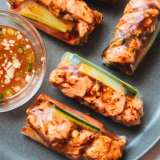 Baked Salmon Summer Rolls