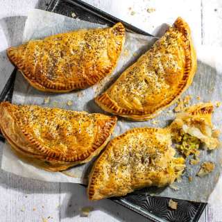 Creamy chicken and leek pies