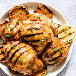 Honey Bourbon Grilled Chicken Thighs
