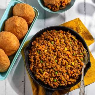 Curried mince for Vetkoek