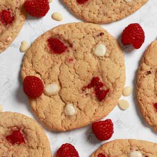 Vegan White Chocolate Raspberry Cookies