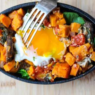 Sweet Potato Mushroom Breakfast Skillet