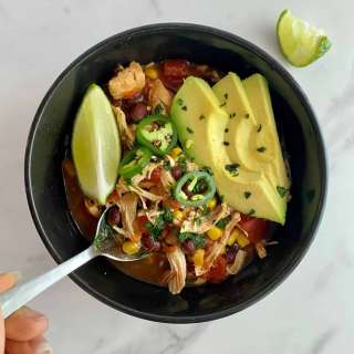 Slow Cooker Healthy Chicken Tortilla Soup