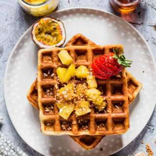 Buckwheat Waffles With Maple Pineapple