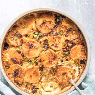 Anchovy, Chilli and Sweet Potato Gratin