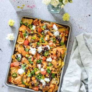 Salmon Black Bean Nachos