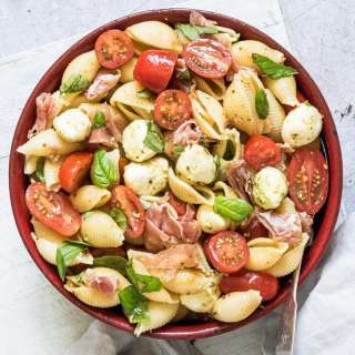 Parma Ham and Caprese Pasta Salad