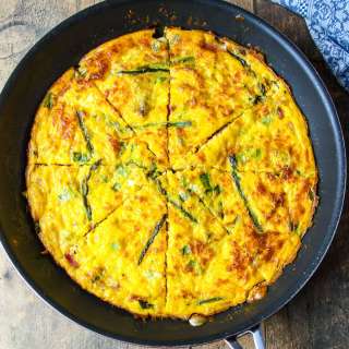 Ham and Cheese Frittata with Asparagus