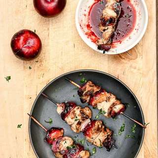 Grilled Plum and Pork Kebabs
