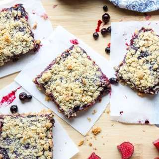Rhubarb Blueberry Oatmeal Bars