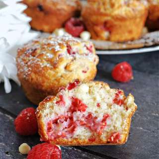 Raspberry and White Chocolate Muffins