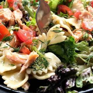 Salmon Pasta Salad (No Mayo)