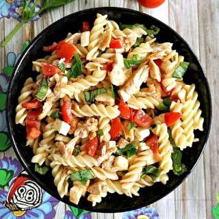 Cold Chicken Caprese Pasta Salad