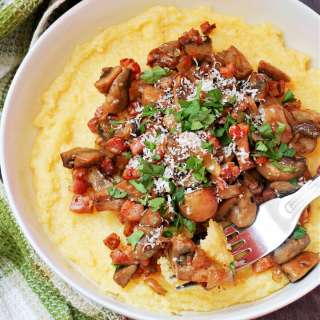 Polenta with Mushrooms and Bacon