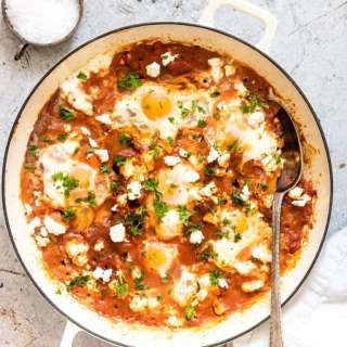 Fennel shakshuka with feta recipe