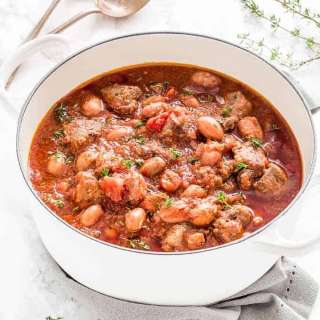 Slow Cooked Guinness Anchovy Beef And Bean Stew