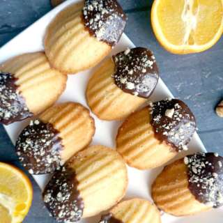 Chocolate-Dipped Orange Madeleines