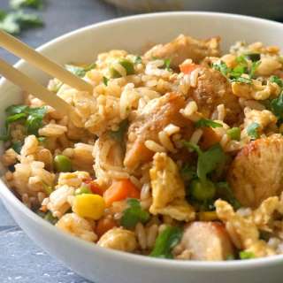 Healthy Chinese Chicken Egg Fried Rice Recipe