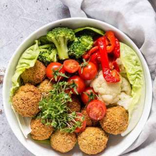 Baked Quinoa Falafels With An Orange Tahini Dressing