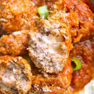 Ground Pork Meatballs with Mozzarella