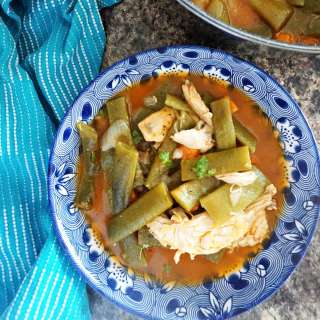Green Bean Stew with Leftover Chicken