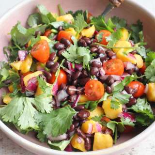 Mexican black bean salad with mango and cilantro