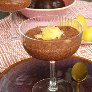 Red beet chiapudding with preserved lemons