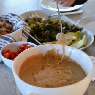 Easy Fondue with Roasted Veggies