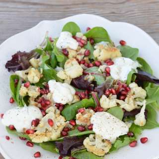 Cauliflower & Pomegranate Salad with a Yogurt Dressing