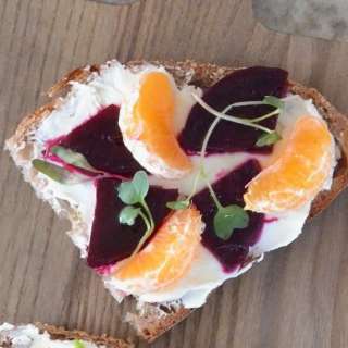 Beet + Goat Cheese Toasts