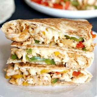 Healthy Chicken Fajita Quesadillas