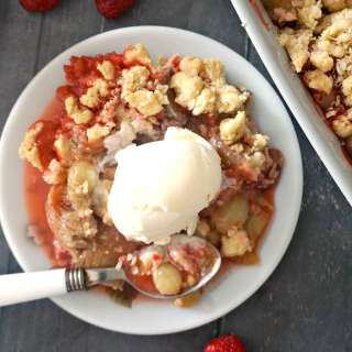Strawberry, Rhubarb and Gooseberry Crumble
