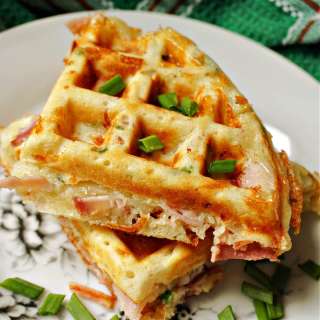 Ham and Cheese Waffles