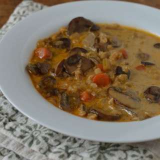 Creamy Mushroom Vegetable Soup (with barley)