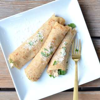 Chicken and Spinach Crepe Rolls