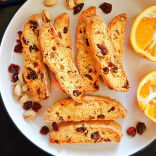 Cranberry Orange Biscotti with Pistachios