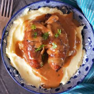Bangers and Mash with Onion Gravy