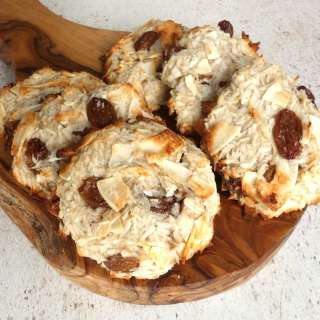 Glutenvrije banaan kokoskoekjes met rozijnen