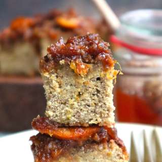 Orange honey cake with a caramel marmalade topping