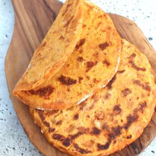 Soft pitas or small tortillas made from sweet potato and oat flour