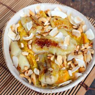 Sweet potato curry with coconutmilk and banana