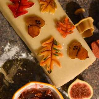 Maple Praline Battenberg with Fig Jam