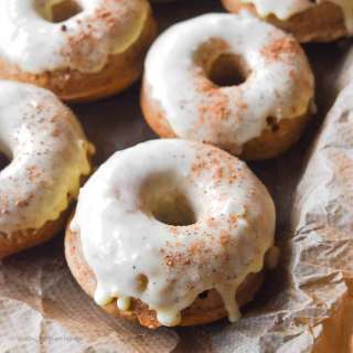 Eggnog Donuts with Eggnog Glaze