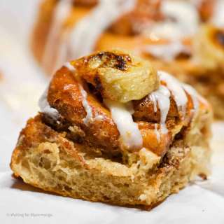 Banana Cinnamon Rolls with Caramel