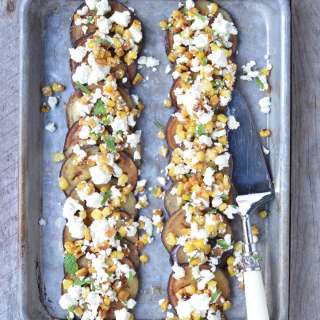 Eggplant with Corn and Feta