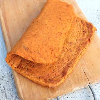 Large wrap or foldable flatbread from sweet potato and oat flour